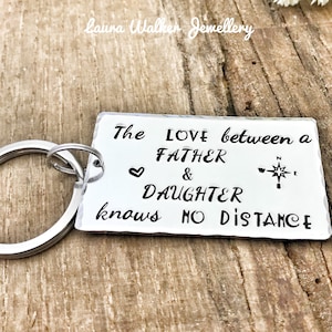 Porte Clé Personnalisé Papa, Cadeau Papa, Gravé à la Main Porte Clé