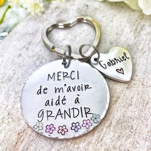 Hand Stamped Maitresse Gift, French Teacher Keyring, Gift French Teacher