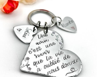 Present French Friend, Personalised French Friend Keyring, Best Friend Keyring, Cadeau Meilleure Amie