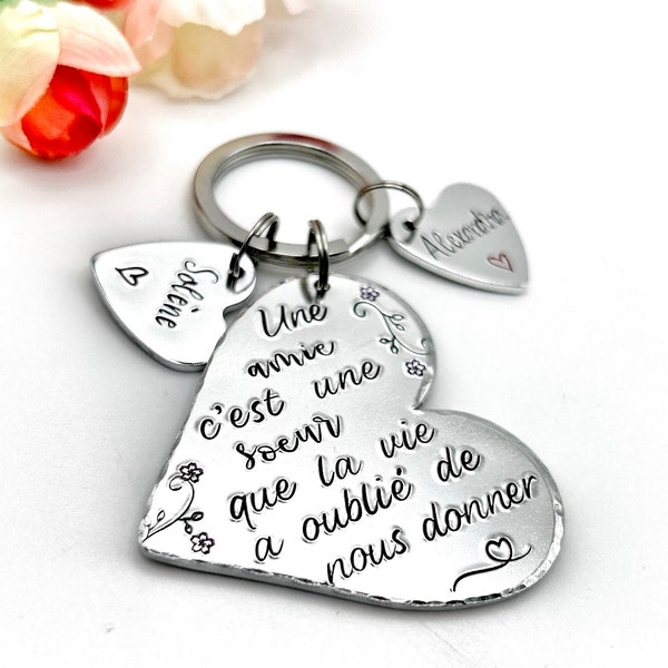 Present French Friend, Personalised French Friend Keyring, Best Friend Keyring, Cadeau Meilleure Amie