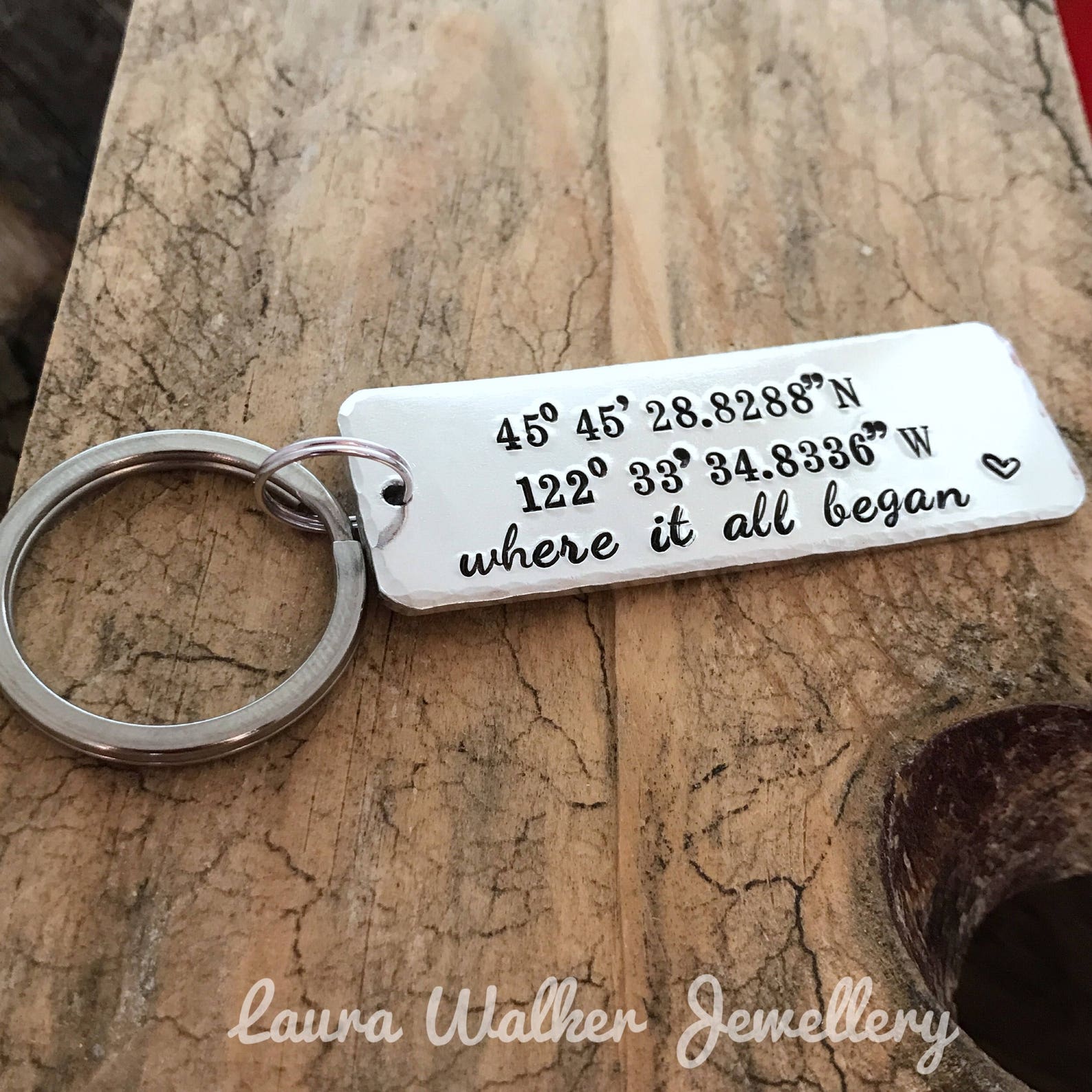 Coordinates Keyring Keychain GPS Keyring Keychain Longitude Etsy