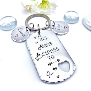 This Nanny Belongs To, Personalised Nanny Keyring, Custom Gift Nanny Nana, Personalised Keyring Nanny
