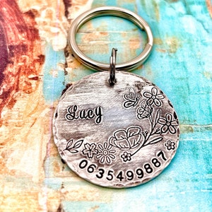 Custom Dog Identification Tag, Personalized Pet ID Tag, Rustic Dog Tag