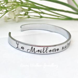 Cadeau Maîtresse, French Teacher Bracelet, Gift French Teacher, Cadeau Enseignant, La Meilleure Maîtresse image 6