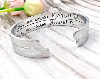 Cadeau Nounou, French Nanny Bracelet, Gift French Nanny, Cadeau Nounou, Nounou en Or