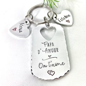 French Papa Keychain, French Custom Keyring, Idea Present French Dad Daddy, Papa d'Amour