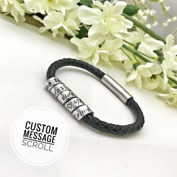 urstar Valentines Day gifts for Husband, Leather Bracelet for Husband Best  Husband Morse code Bracelets gifts for Him Birthday Annivers