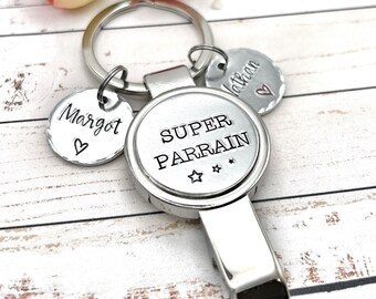 Parrain Bottle Opener, Hand Stamped Personalised Message Bottle Openers, Gift For Father's Day, Will You Be My Godfather