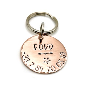 Personalized Copper Pet ID Tag, Pet ID Tags, Copper Heart Dog Tag, Custom Dog ID Tag