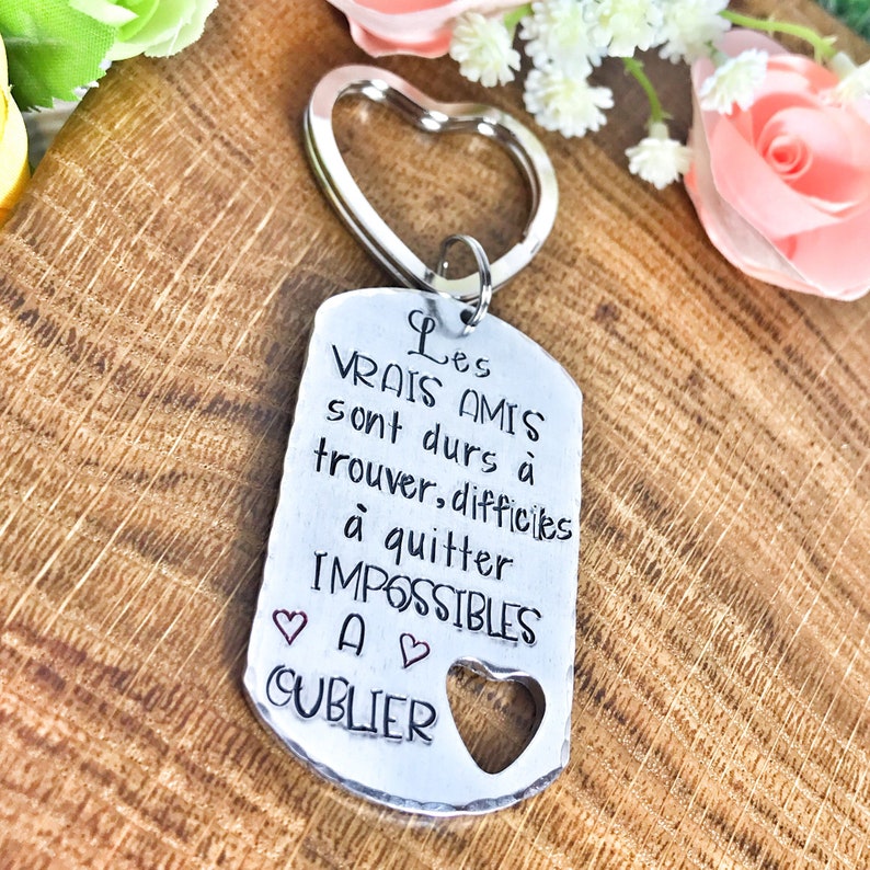 Porte-clés « Meilleure Amie » En Acier Inoxydable – Cadeau Mignon Pour Anniversaire, Noël, Amitié - 4