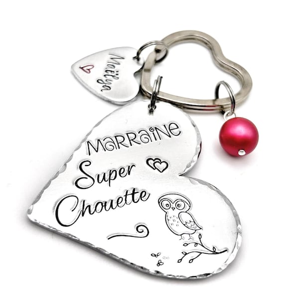 Marraine Super Chouette, Keychain Marraine, Marraine Cadeau, Marraine Porte Clé