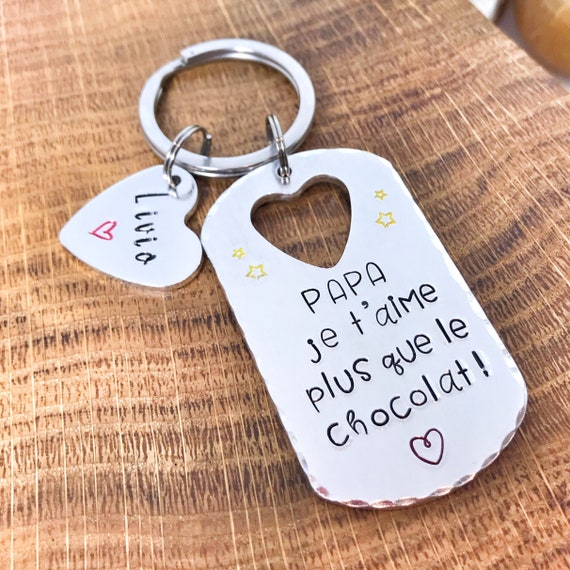 Portachiavi a cuore per il papà - personalizzabile con fotoincisione – Creative.Lab Shop Luino