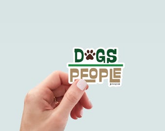 Dog Over People Sticker, Hand-Drawn Vinyl Decal