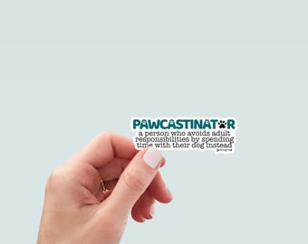 Pawcastinator Dog Sticker, Hand-Drawn Vinyl Decal