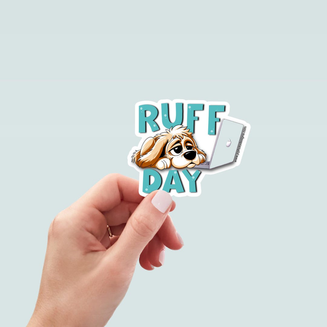 Reefruff Sticker Ruff Day Dog Sticker, Hand-drawn Vinyl Decal - Etsy