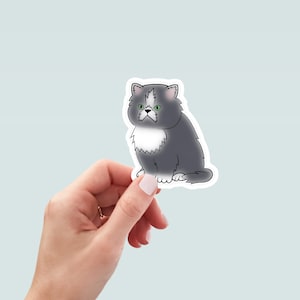 Grumpy Persian Cat Sticker: Funny Waterproof Vinyl Decal