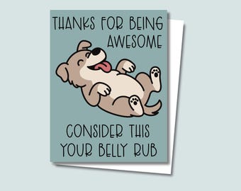 Dog Thank You Card — Hand-Drawn Greeting Card