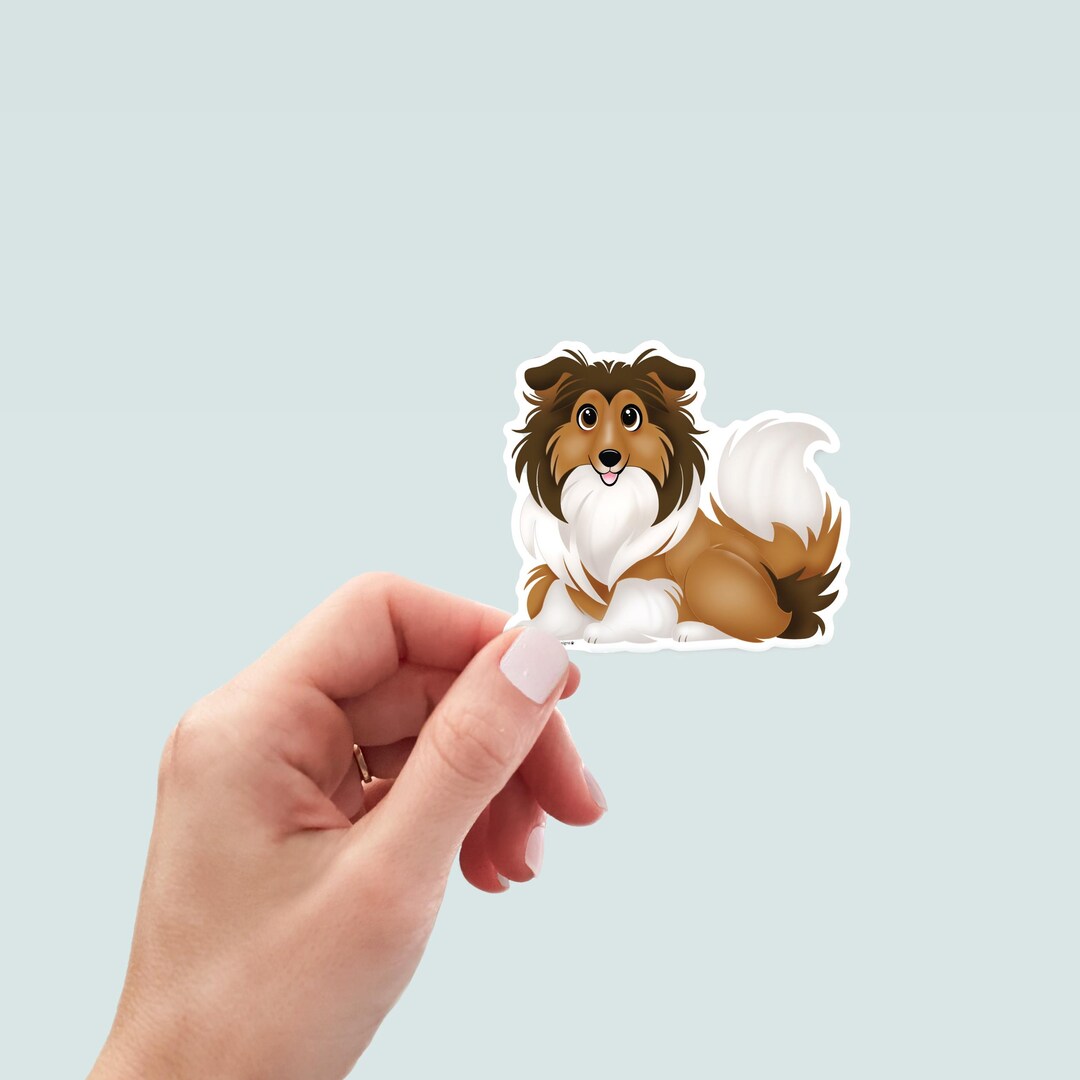 Rough Collie Dog Sticker, Hand-drawn Vinyl Decal - Etsy