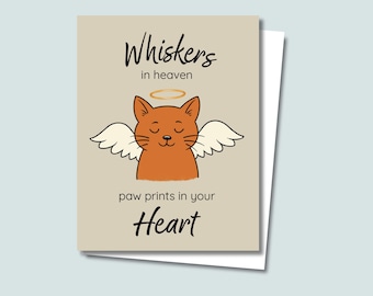 Pet Loss Cat Sympathy Card — Hand-Drawn Greeting Card