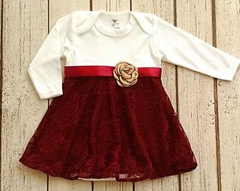 wine colored baby dress