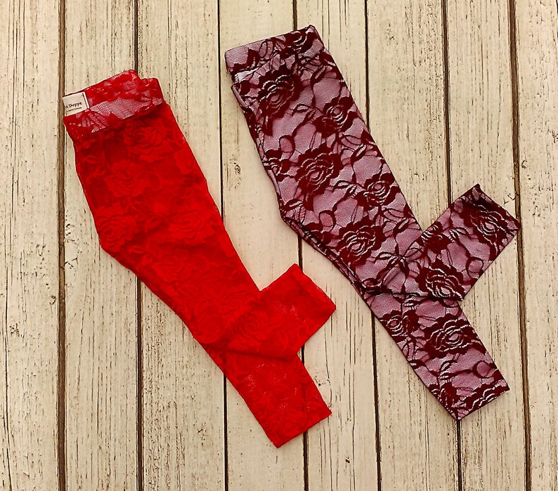 Christmas Tights Red Tights Burgundy Lace Tights Lace Toddler Leggings Baby Girl Tights Girls Christmas Leggings Girls Lace Leggings