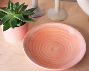 Pink Dish - Handmade ceramic shallow bowl