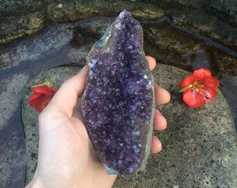 Raw Amethyst Geode from Uruguay - AA Quality Standing Amethyst Crystal Cluster