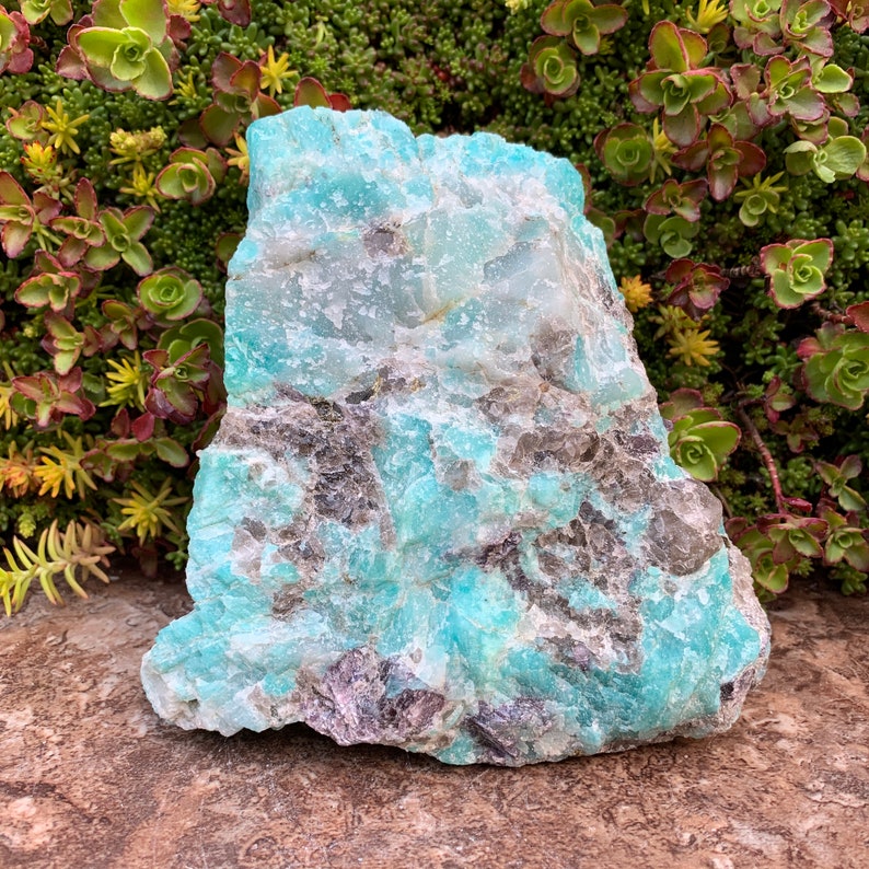 Naturally Polished Petroleum Free Large Raw Amazonite Etsy