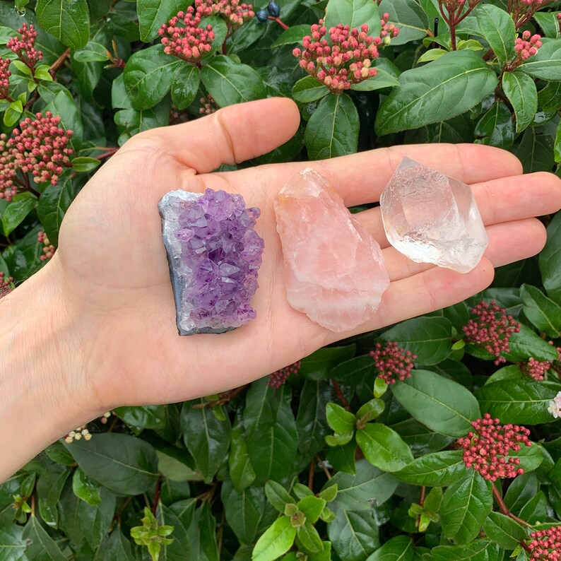 Ethically Sourced Raw Crystal Set with Amethyst Geode Clear Etsy