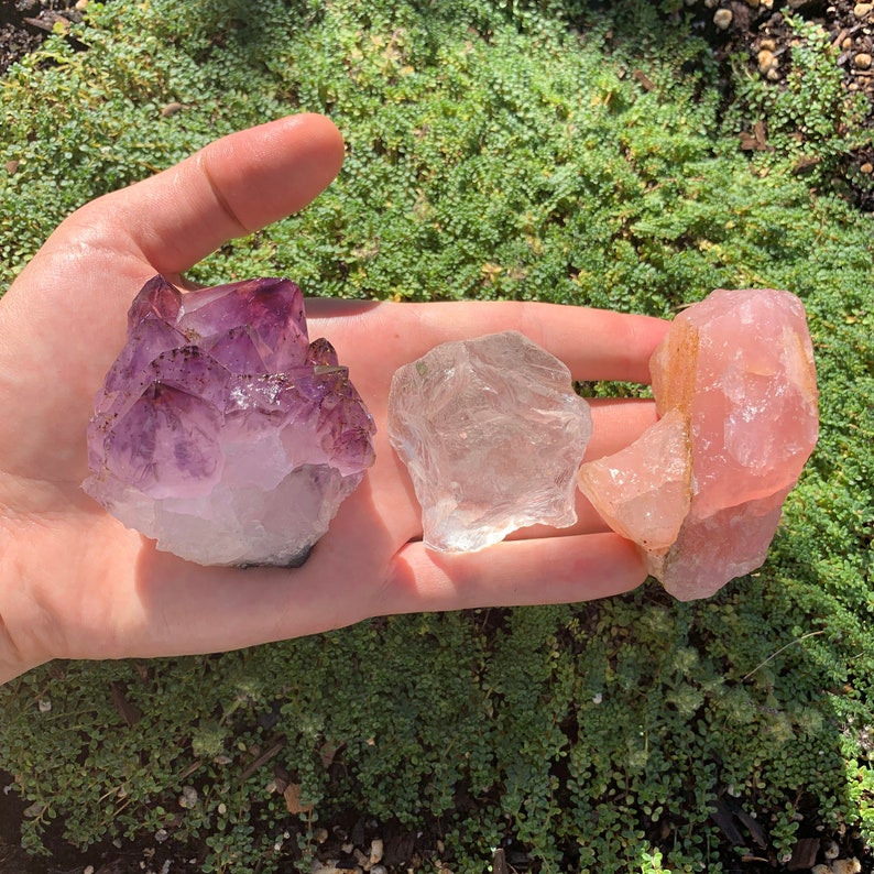 Ethically Sourced Raw Crystal Set with Amethyst Geode Clear Etsy