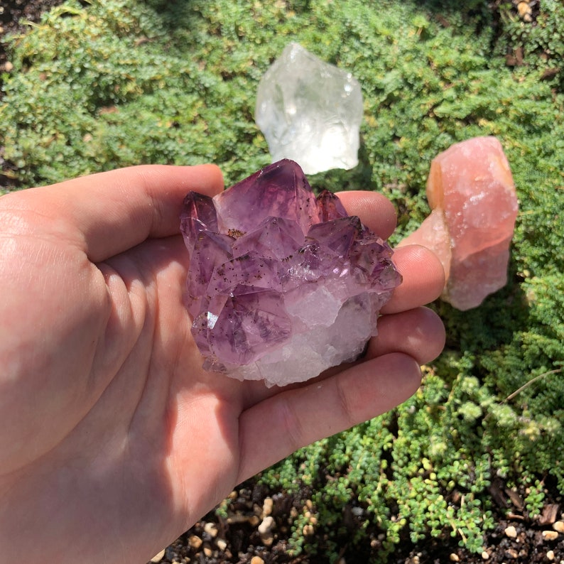 Ethically Sourced Raw Crystal Set with Amethyst Geode Clear Etsy