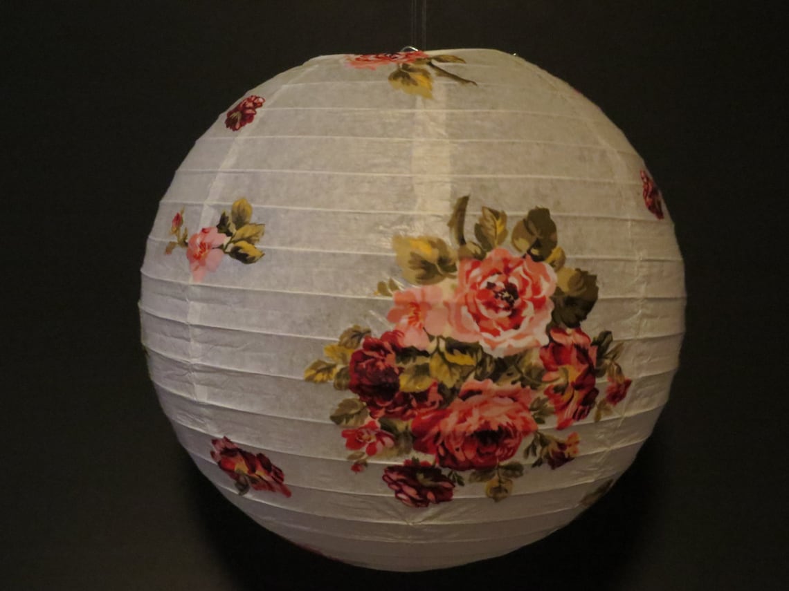 Floral Fabric Paper Lantern Etsy
