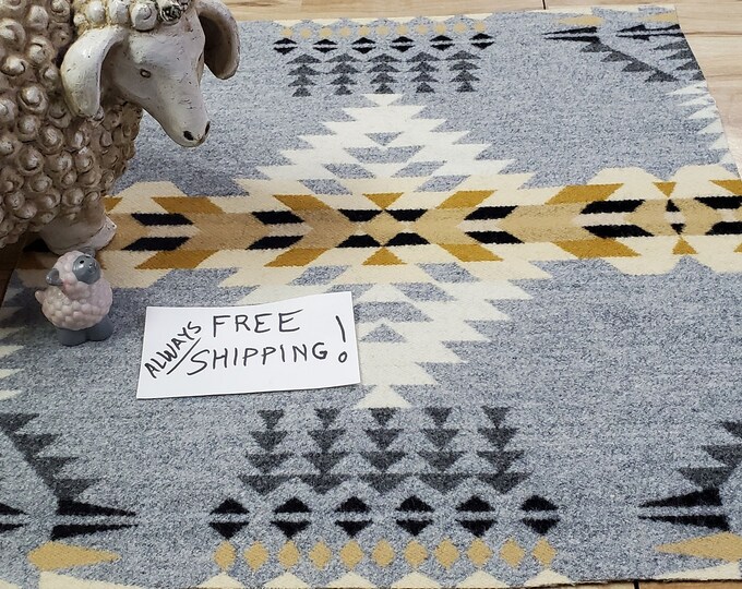 Pnw Wool Southwestern Wool REMNANT Fabric Blanket Wt. Piece /native ...