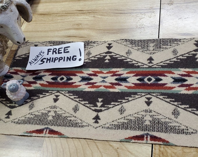 Pnw Wool Southwestern Wool remnantfabric Blanket Wt. Piece/native ...