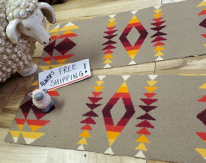 Pnw Wool REMNANT Southwestern Wool Fabric Blanket Piece. 2 Pieces Native Tribal Free Shipping