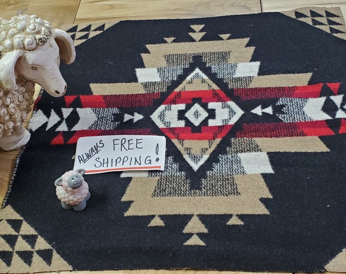 Pnw Wool Southwestern Wool REMNANT Fabric Blanket Wt. Piece Native ...