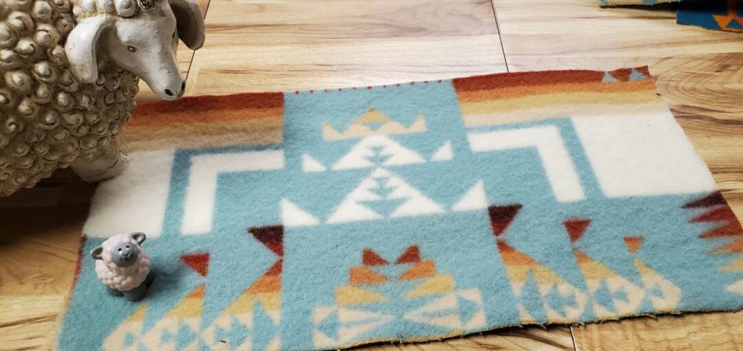 Pnw Wool Southwestern Wool Fabric Remnant Blanket Wt. Tribal Etsy