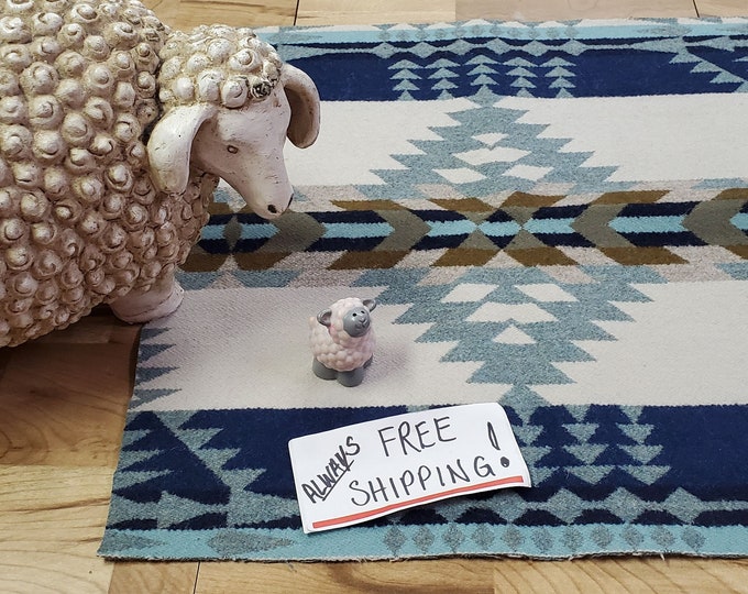 Pnw Wool Southwestern Wool REMNANT Fabric Blanket Wt. Piece /native ...