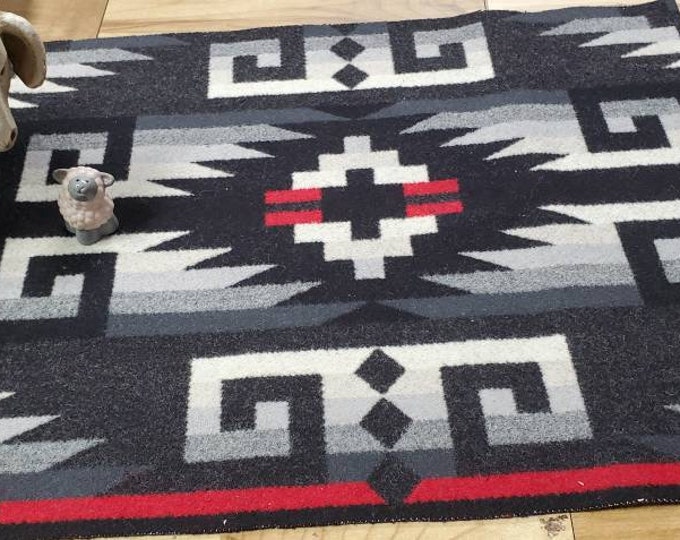 Pnw Wool Southwestern Wool Fabric Remnant Blanket Wt. Piece Tribal ...