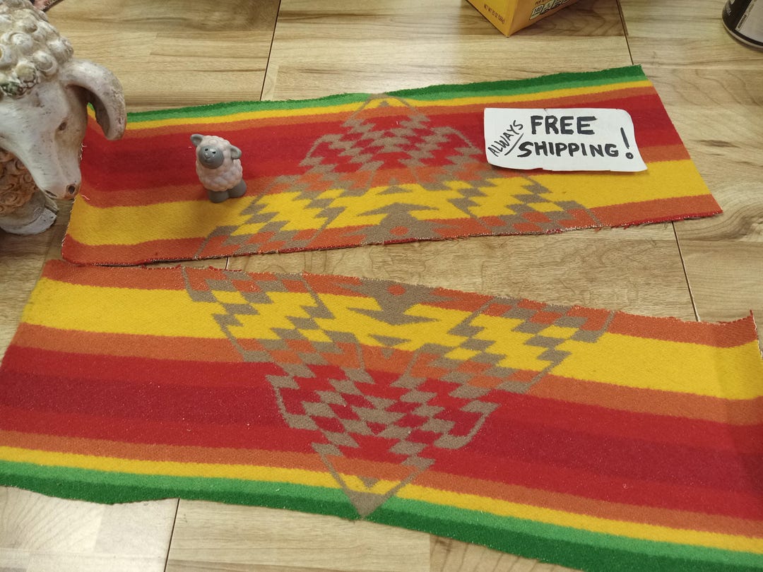 Pnw Wool Southwestern Wool REMNANT Fabric Blanket Wt. Piece Native ...