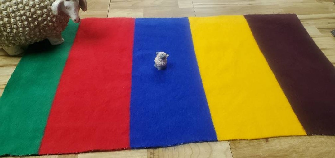 Southwestern Wool Remnant Med.wt.blanket Piece Fabric/native/ Aztec/tribal. New to Shop Free