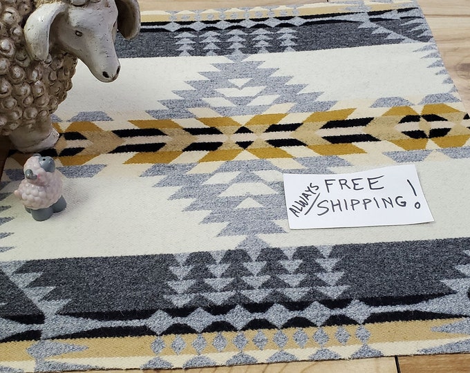 Pnw Wool Southwestern Wool REMNANT Fabric Blanket Wt. Piece /native ...