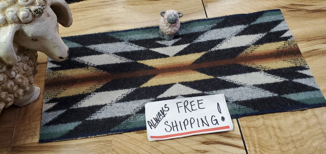 Pnw Wool Southwestern Wool remnantfabric Blanket Wt. Piece/native ...