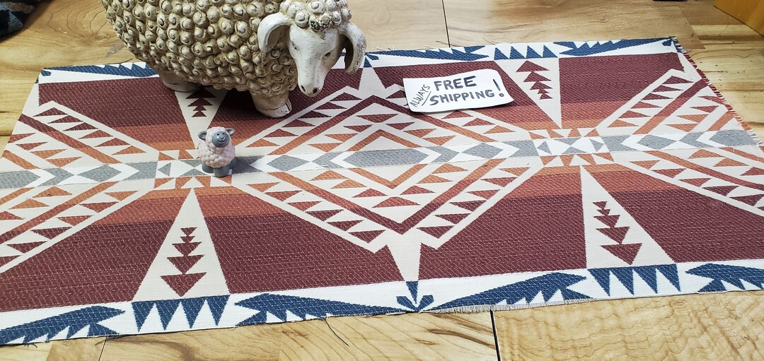 Pnw Sales Southwestern Remnant NOT WOOL Poly Fabric Med. Wt. Tribal ...