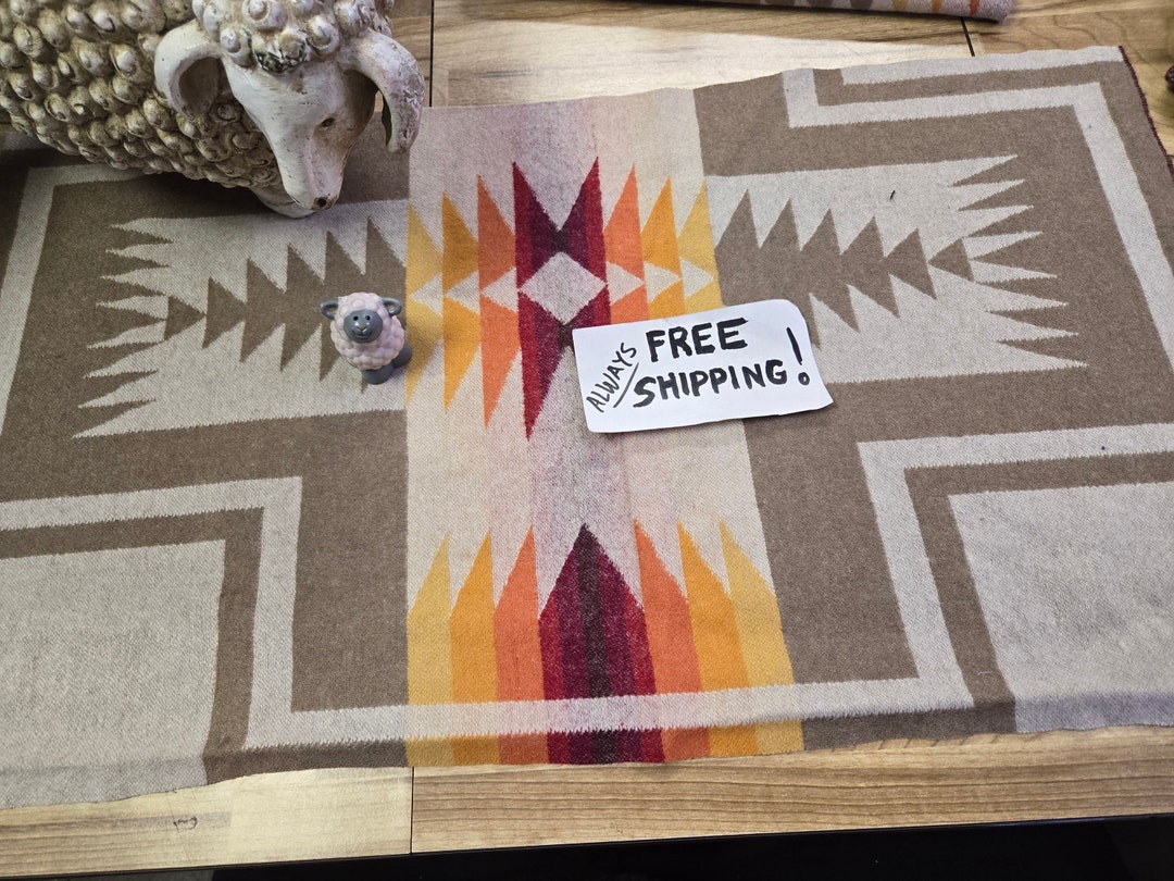Pnw Wool Southwestern Wool Fabric Remnant Piece Lt. Wt. Tribal Aztec ...