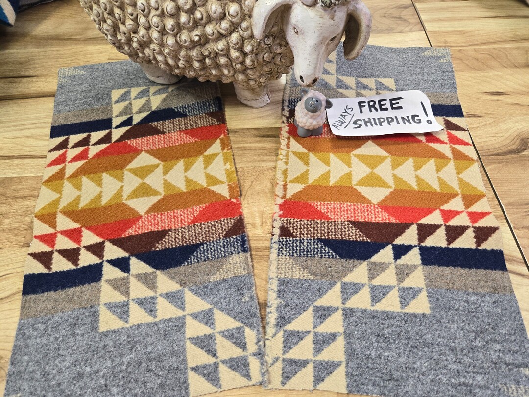 Pnw Wool Southwestern Wool Remnant Fabric Blanket Piece. Native Tribal ...