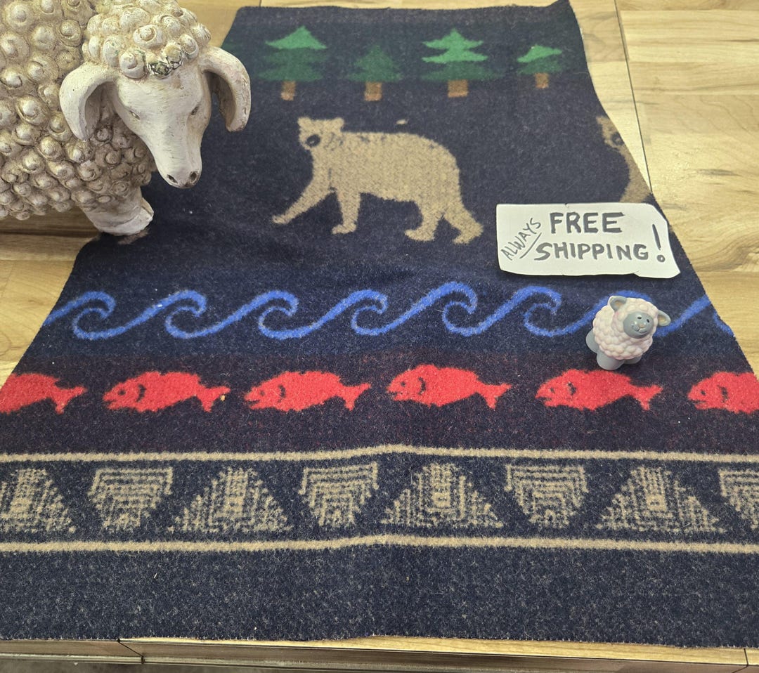 Pnw Wool Southwestern Wool Remnat Fabric Blanket Wt.piece : Aztec ...