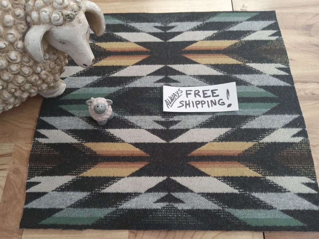 Pnw Wool Southwestern Wool remnantfabric Blanket Wt. Piece/native ...