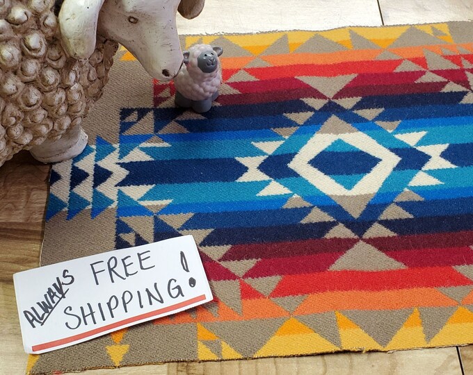 Pnw Wool Southwestern Wool remnantfabric Blanket Wt.piece : Aztec ...