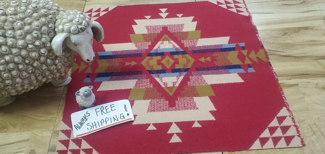 Pnw Wool Southwestern Wool REMNANT Fabric Blanket Wt. Piece Etsy
